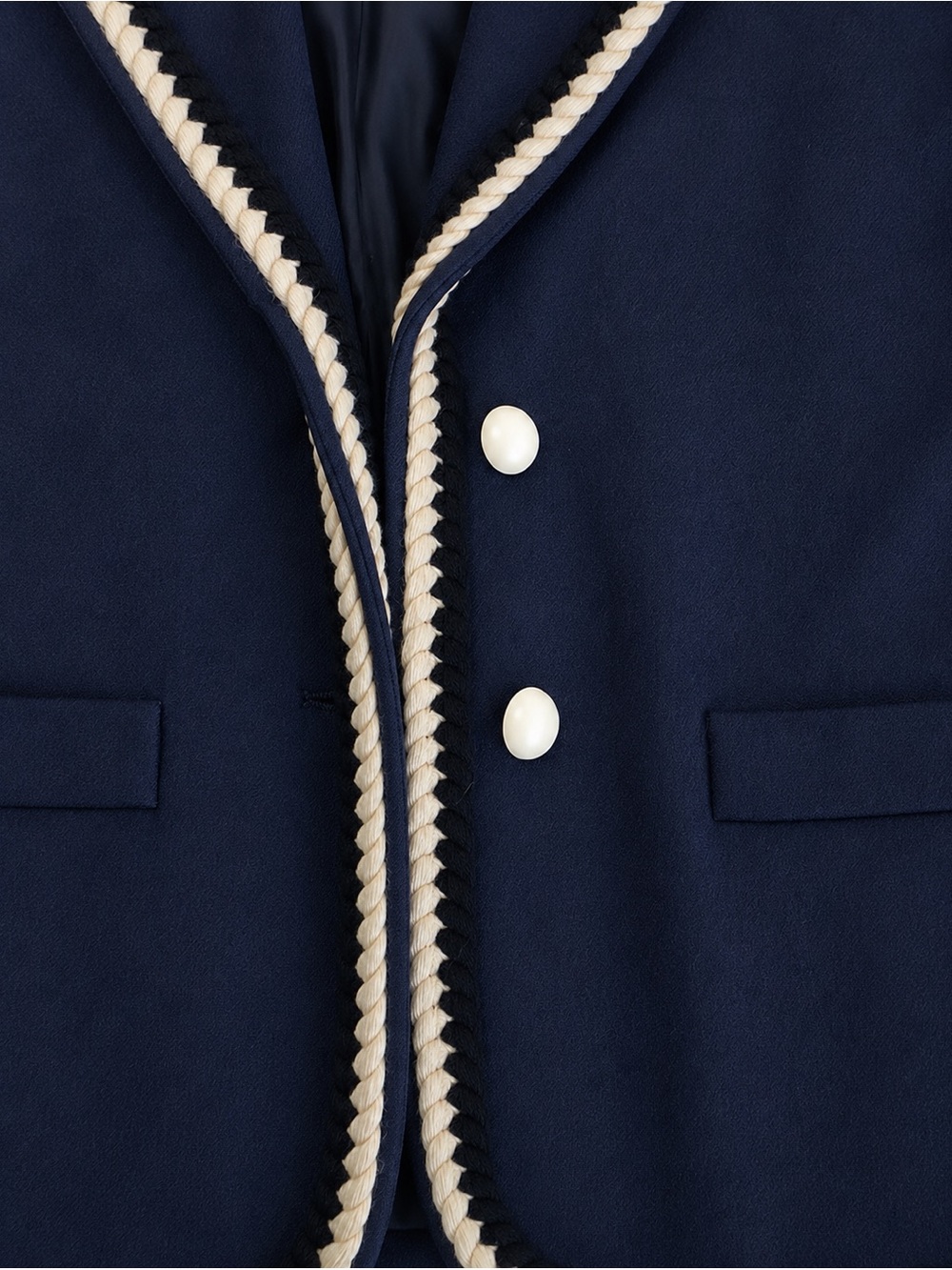 Saint Laurent vintage Rive Gauche Navy Wool
Braided Trim Blazer Made in France - Picture 6 of 8